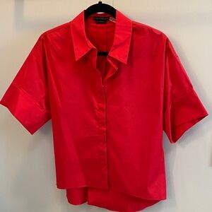 Alice + Olivia Classics- short sleeve cotton blouse